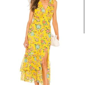 Saloni Anna Dress in Golden Dahlia